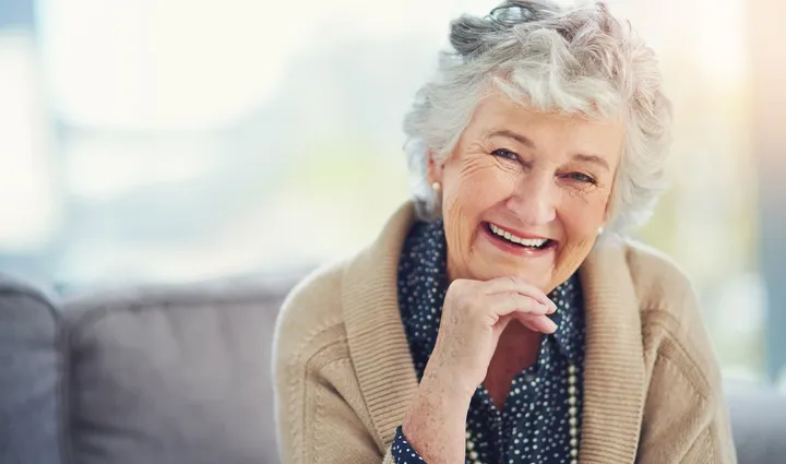 A Heather Glen resident at home